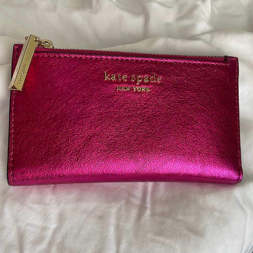 Kate Spade New York Small Spencer bifold wallet Metallic Pink